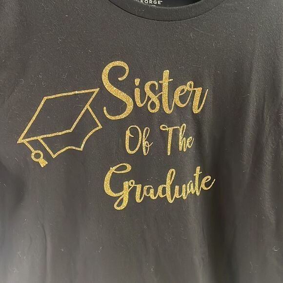 George “Sister of the Graduate” TShirt, Size 2XL, Black and Gold - Picture 2 of 4